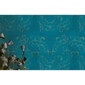 Sealed New Vatos Wallcoverings Ceram CER101 Blue Patterned Wallpaper 8.5m 27 ft